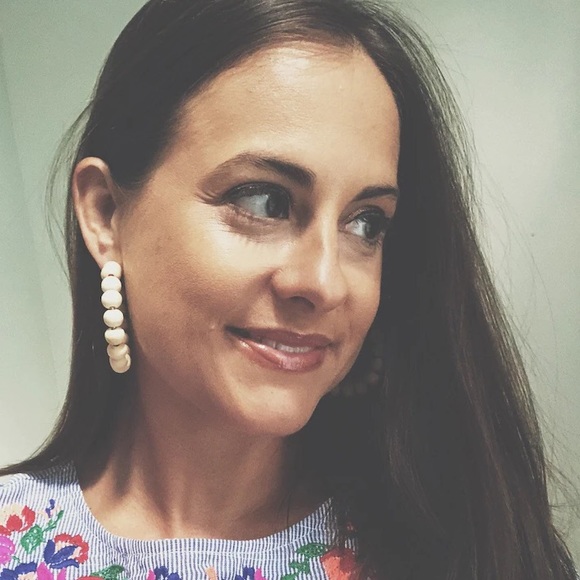 Mango Wood Bead Hoop Earrings - Picture 8 of 8